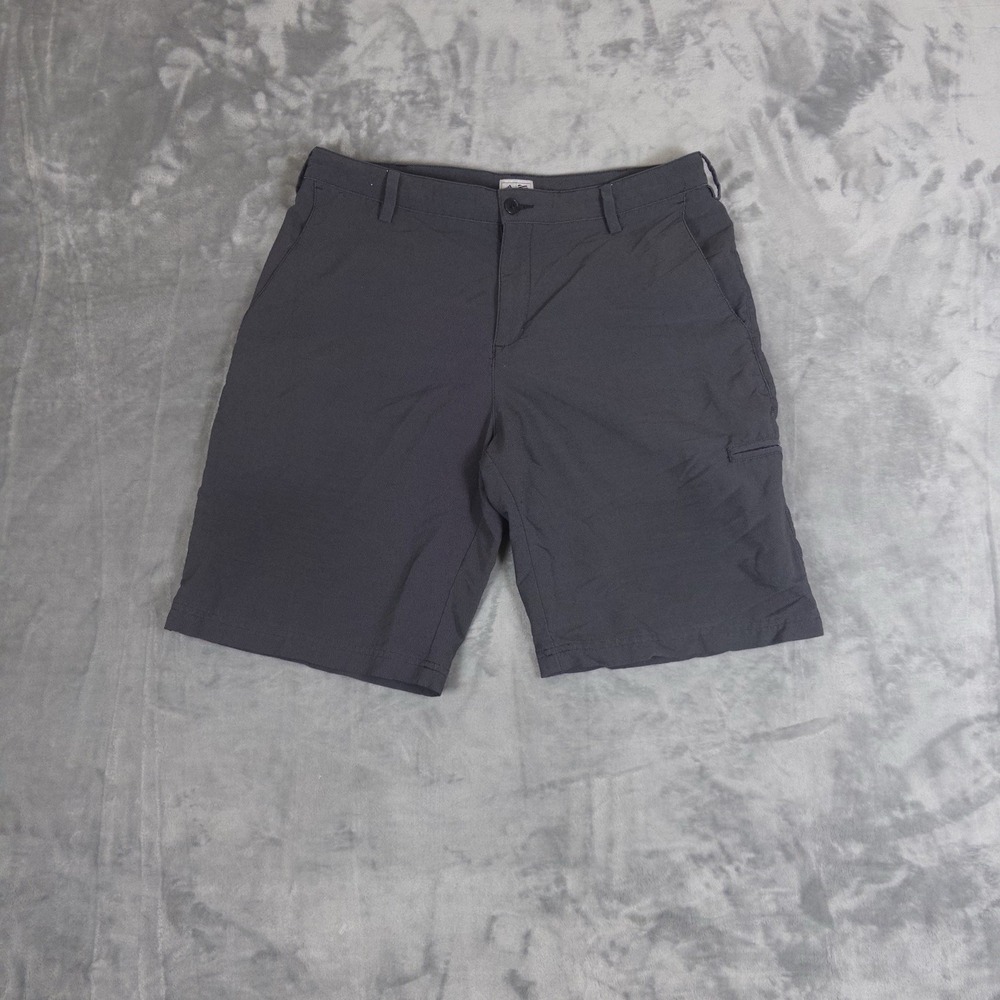 Adidas Flat Front Chino Shorts Golf Mens 33 Flap Pocket Dark Gray 10" Inseam